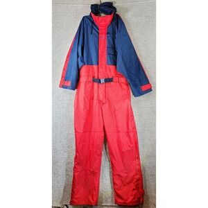 Helly Hansen Sailing Foul Weather One Piece Hooded Jumpsuit Mens XXL Red Blue